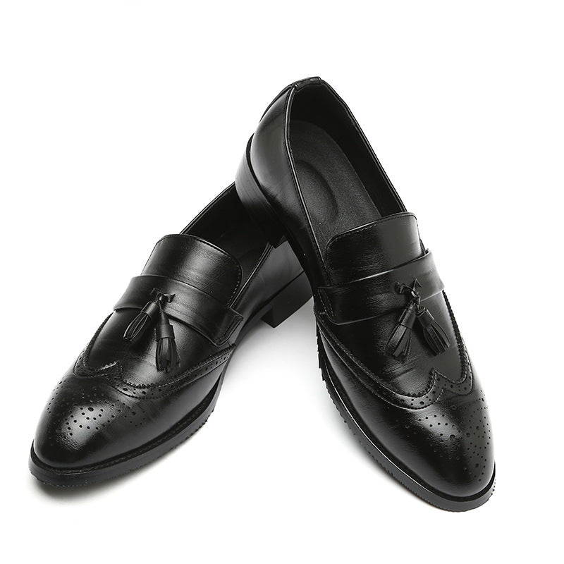 Men’s Fringe Leather Brogue Loafers – Casual Smart Dress Shoes