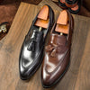 Men’s Tassel Genuine Leather Loafers – Business Casual Slip-On Dress Shoes
