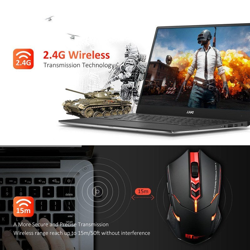 Silent Luminous Wireless Mouse – Power-Saving USB Laptop Mouse