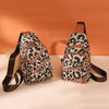 Leopard Print USB Sling Chest Bag for Women – Headphone Jack Crossbody Backpack