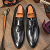 Men’s Tassel Genuine Leather Loafers – Business Casual Slip-On Dress Shoes