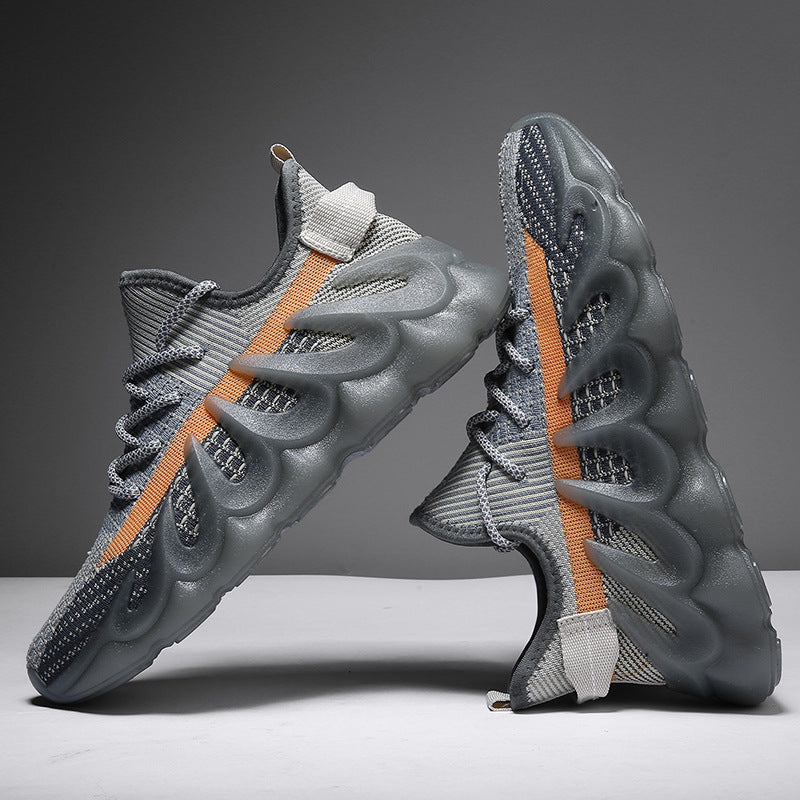Men’s Wave-Sole Fashion Sport Sneakers – Cool 3D Outsole Trainers