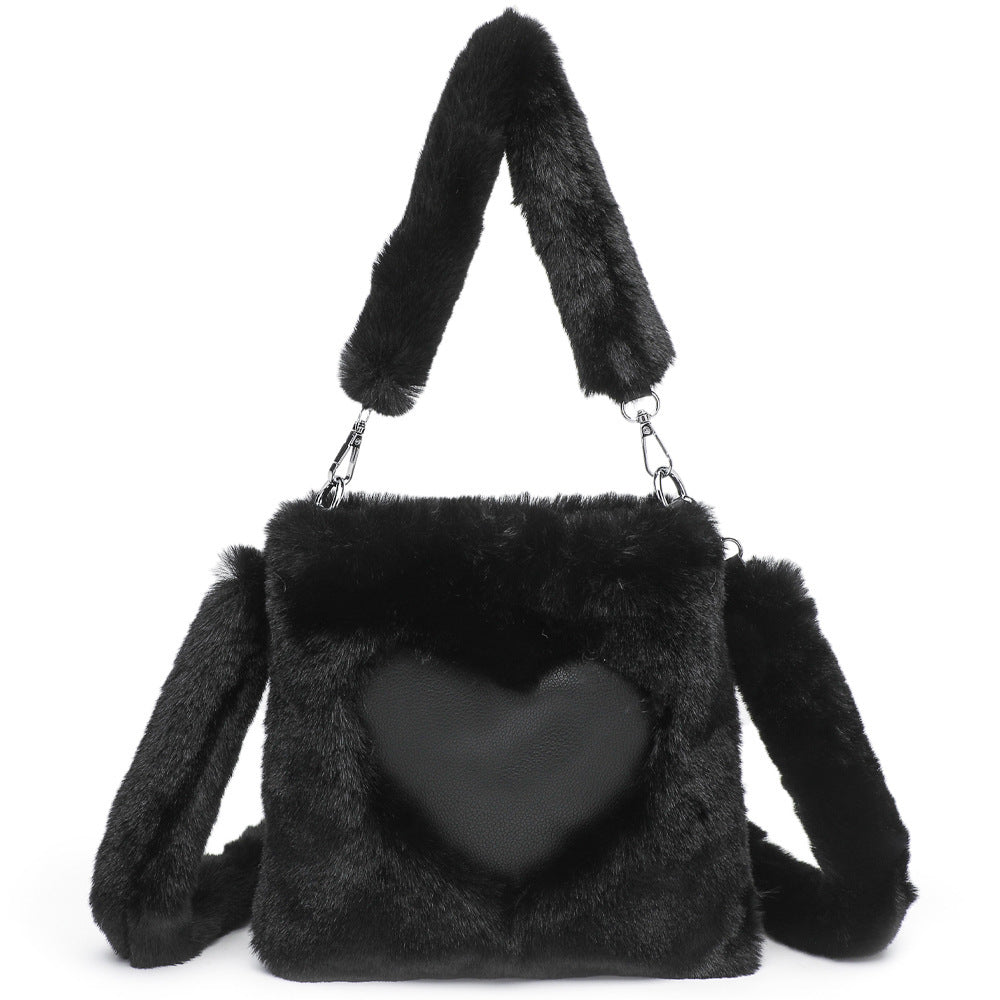 Women’s Fluffy Plush Tote & Shoulder Bag – Top-Handle Winter Handbag Comfort Style