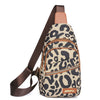 Leopard Print USB Sling Chest Bag for Women – Headphone Jack Crossbody Backpack