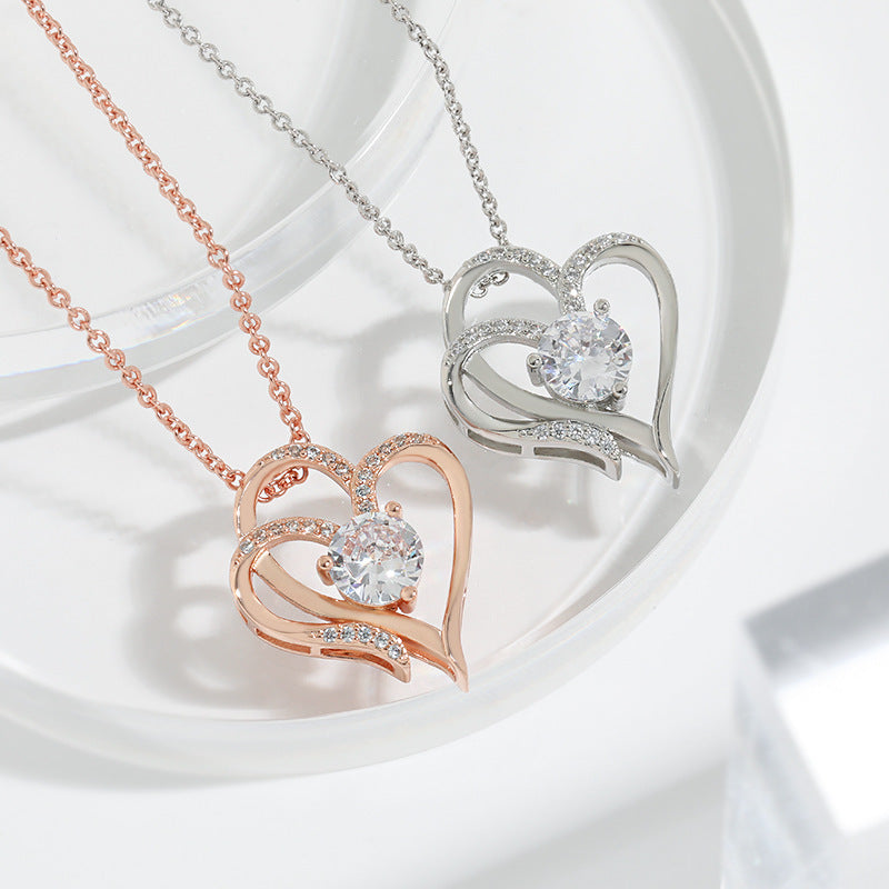 Zircon Double Love Necklace UK