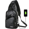 Men’s USB Charging Sling Chest Bag – Waterproof Messenger Crossbody Pack