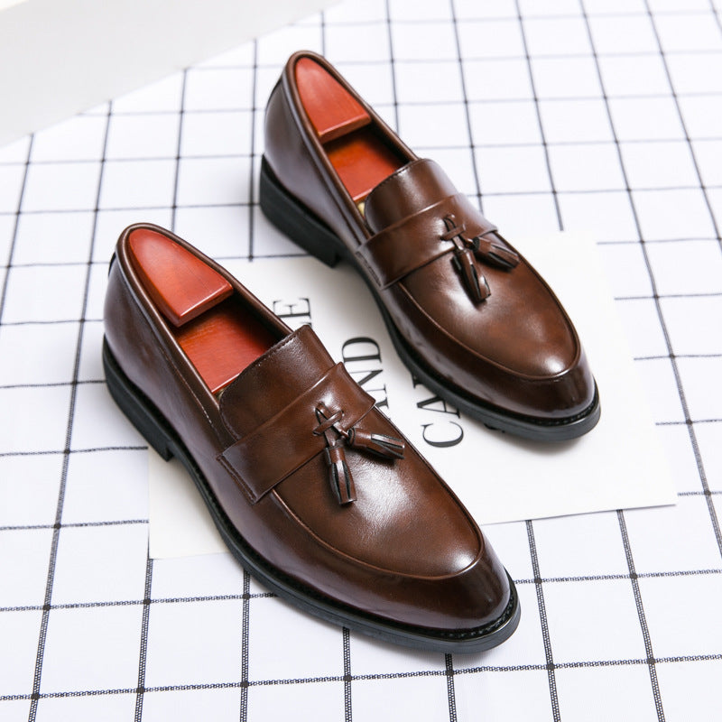 Men’s Tassel Leather Loafers – Classic Dress Shoes for Wedding & Business