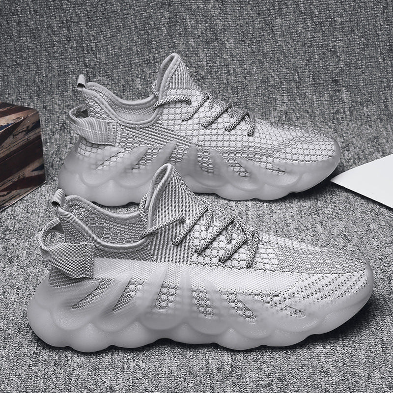 Men’s Wave-Sole Fashion Sport Sneakers – Cool 3D Outsole Trainers
