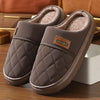 Men’s Warm Plush House Slippers – Non-Slip Indoor Floor Shoes