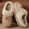 Men’s Warm Suede Plush Indoor Slippers – Cozy Non-Slip House Shoes
