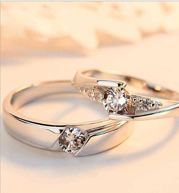 Silver Couple Ring Set UK