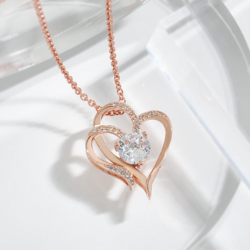 Zircon Double Love Necklace UK