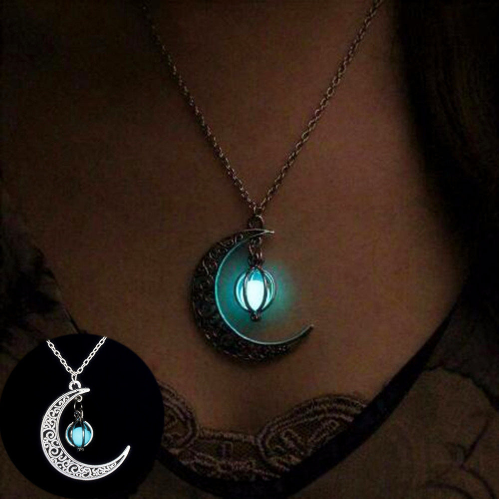 Luminous Moon Pendant Necklace UK