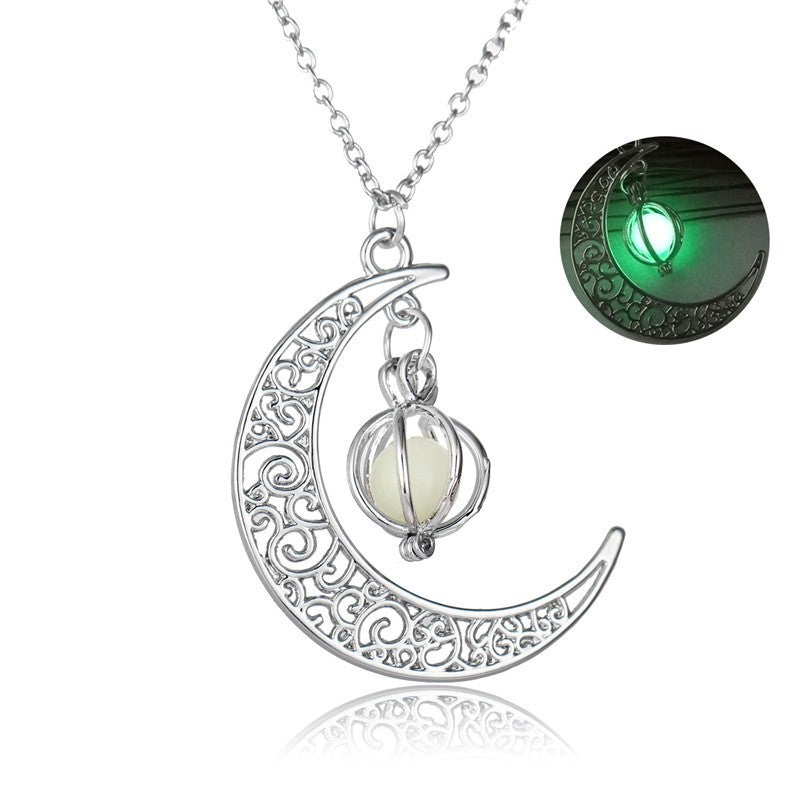 Luminous Moon Pendant Necklace UK