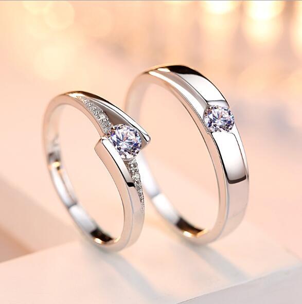 Silver Couple Ring Set UK