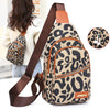 Leopard Print USB Sling Chest Bag for Women – Headphone Jack Crossbody Backpack