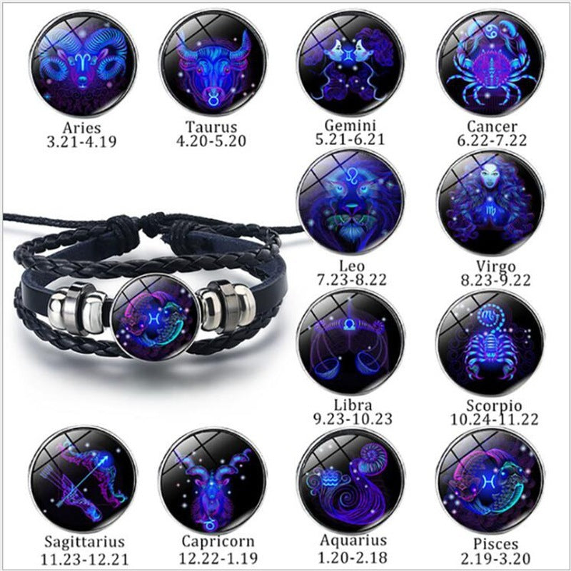 Zodiac Constellation Bracelet – Braided Unisex Wristband