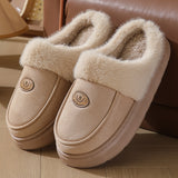 Men’s Warm Suede Plush Indoor Slippers – Cozy Non-Slip House Shoes