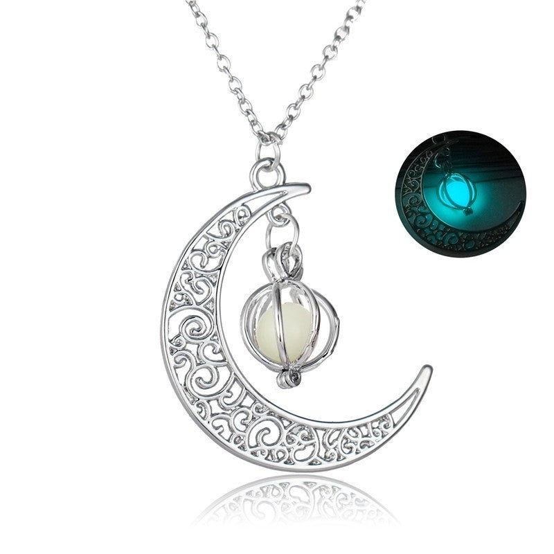 Luminous Moon Pendant Necklace UK