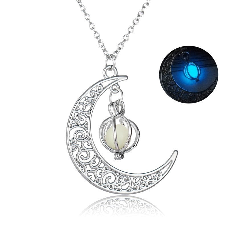 Luminous Moon Pendant Necklace UK