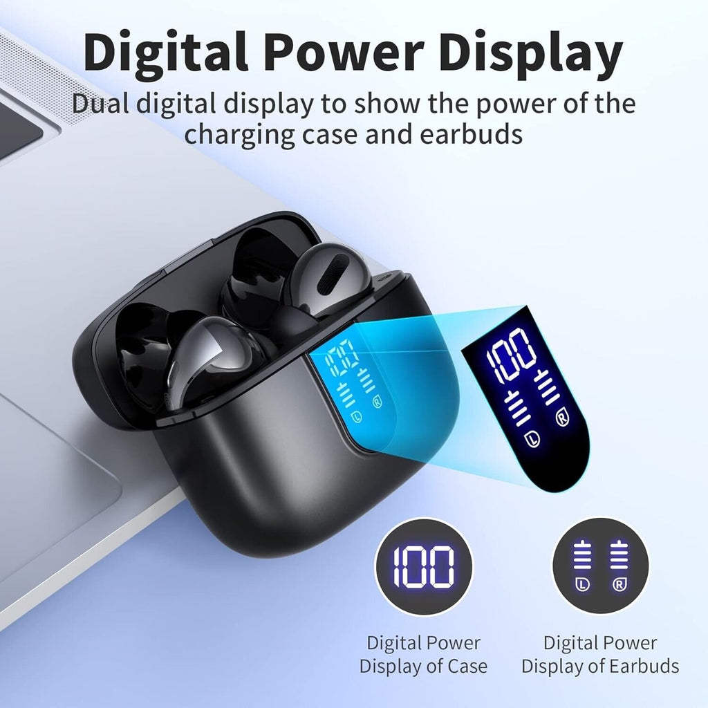 Wireless Bluetooth 5.3 Earbuds | Waterproof Noise-Cancelling Headphones with Charging Case
