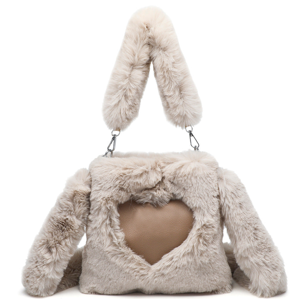 Women’s Fluffy Plush Tote & Shoulder Bag – Top-Handle Winter Handbag Comfort Style