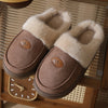 Men’s Warm Suede Plush Indoor Slippers – Cozy Non-Slip House Shoes