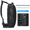 Men’s Waterproof Oxford Anti-Theft Crossbody Bag with USB Charging Port – Multifunction Travel Sling Pack
