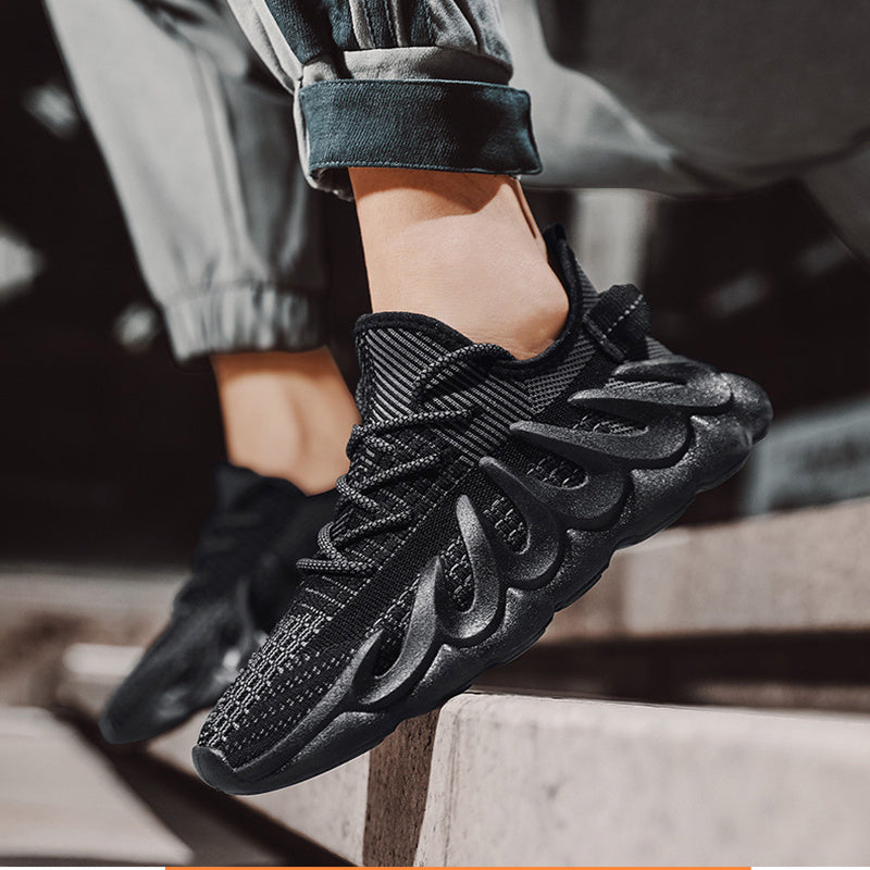 Men’s Wave-Sole Fashion Sport Sneakers – Cool 3D Outsole Trainers