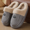Men’s Warm Suede Plush Indoor Slippers – Cozy Non-Slip House Shoes