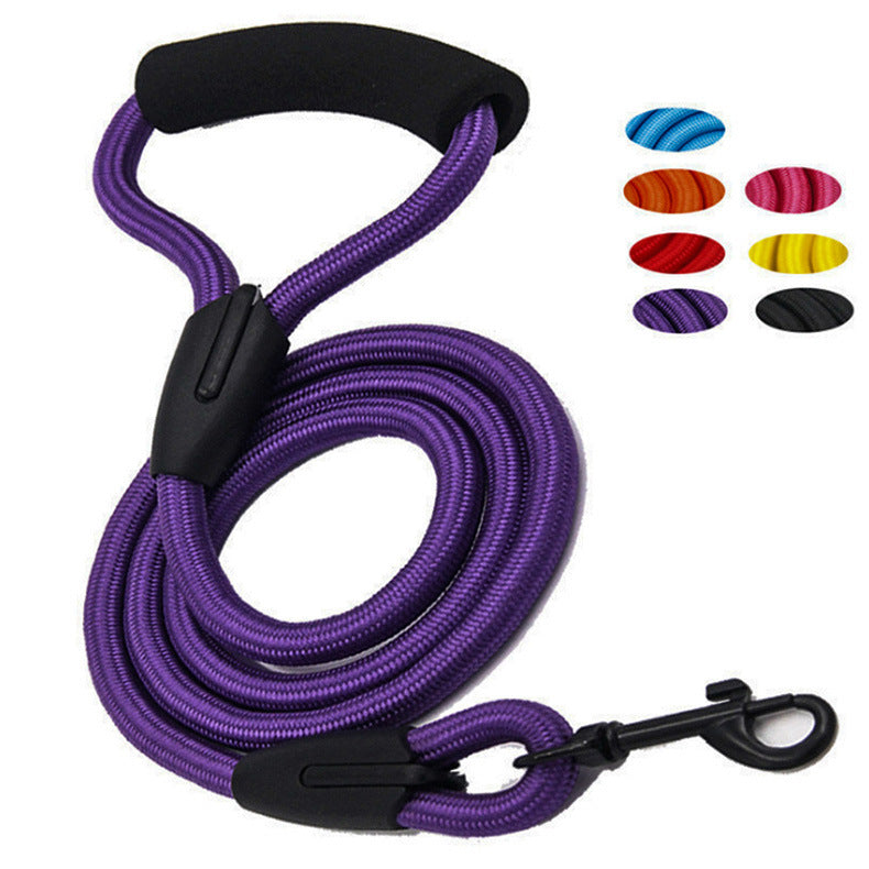 Reflective Nylon Dog Collar Rope – Adjustable Safety Strap for Pets