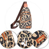 Leopard Print USB Sling Chest Bag for Women – Headphone Jack Crossbody Backpack